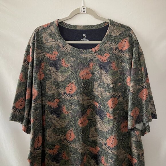 HB Mens Navy Blue Crew Neck Short Sleeve Leaf Print T-Shirt Size 3XLT Lot Of 2 - Picture 13 of 16